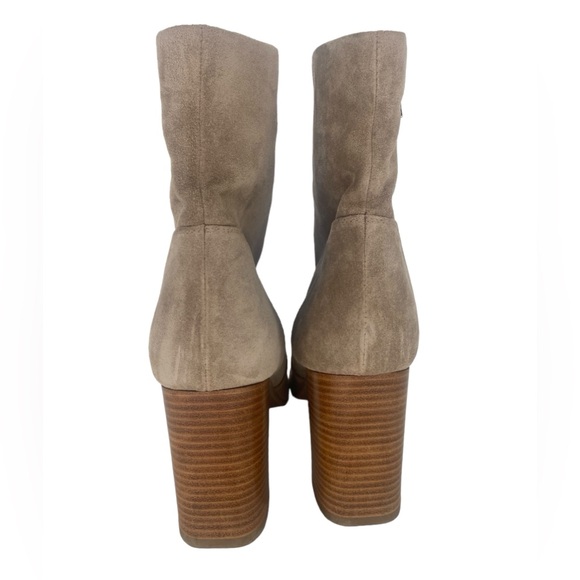 AQUATALIA | Luissa Shell Tan Ankle Side Zip Suede Booties | Size 9.5 - Picture 7 of 14